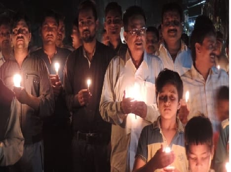 Candle March to protest the murder of Arun Mahore