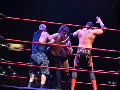 great khali show just like pre planned.