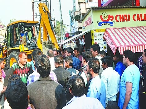 Shopkeepers said the protest eviction