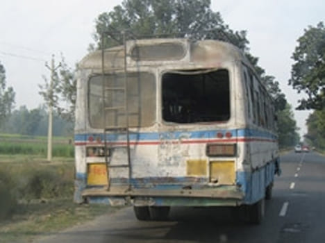 UP roadways bus looted near Bareilly
