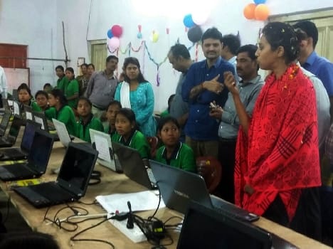 Tharu opening of the computer lab for daughters