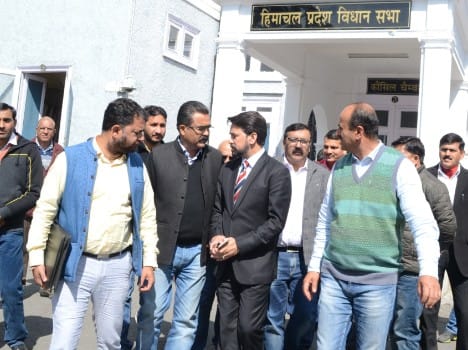Bcci secretary anurag thakur meeting with cm virbhadra singh over india-pak t20 match in dharamsala 