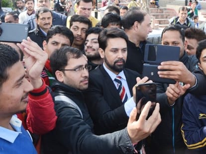 Bcci secretary anurag thakur meeting with cm virbhadra singh over india-pak t20 match in dharamsala 
