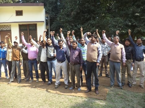 Dudhwa employee stood 36th day